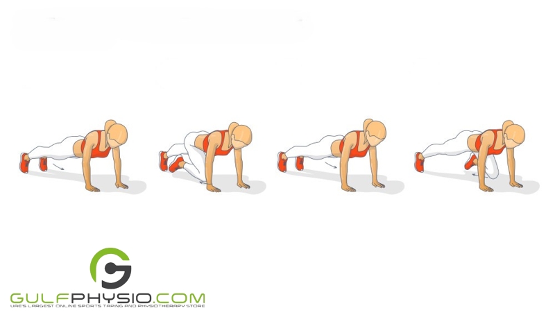  A diagram of how to do mountain climbers' exercise