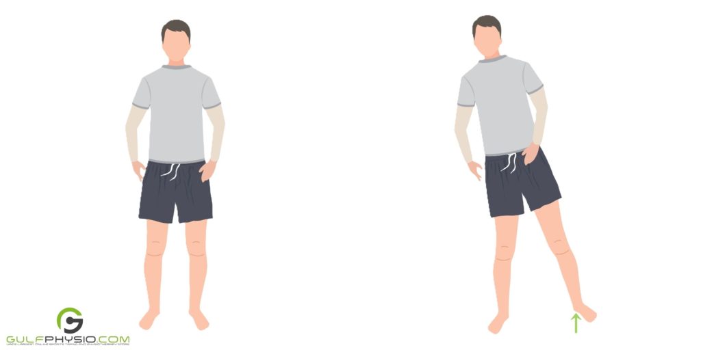 A diagram showing the correct way to do the standing weight shifts.